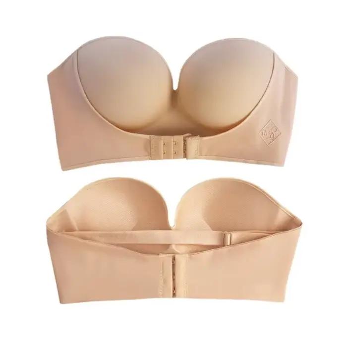 Fermeture avant Sexy soutien-gorge sans bretelles femmes Invisible Push Up