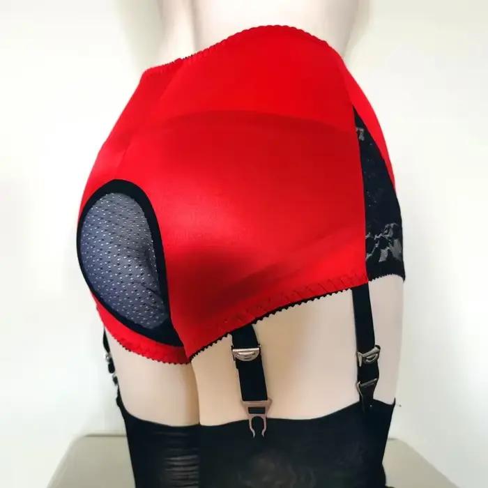 Porte-jarretelles en dentelle florale taille haute pour femmes