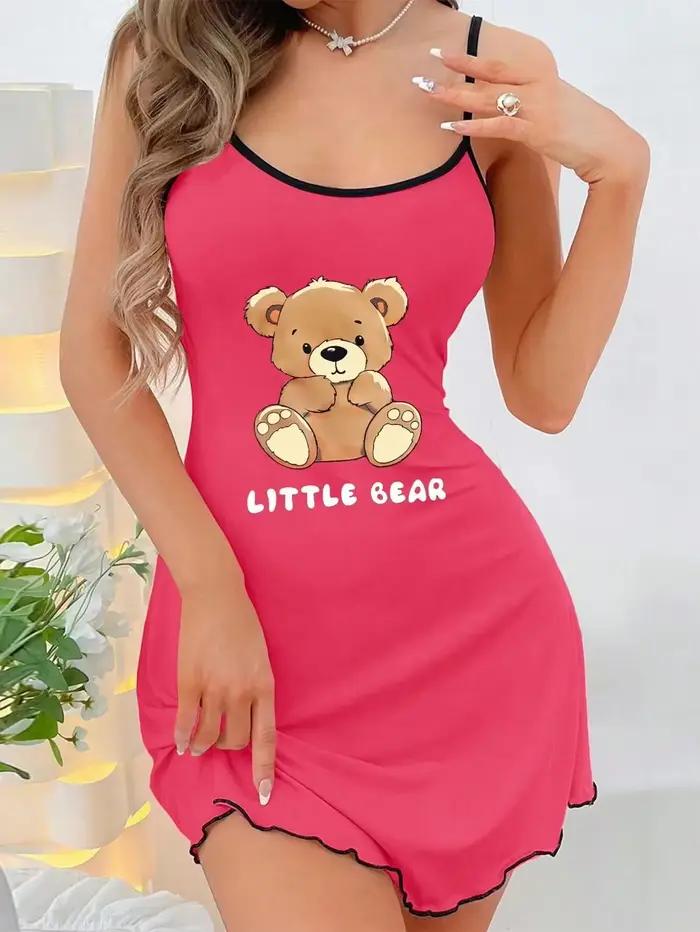 Bretelles d'été Mini robe femmes vêtements de nuit confortable maison loisirs Sexy chemises