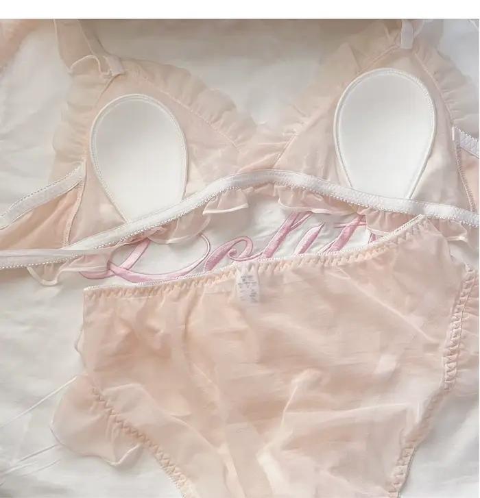 Lolita filles mince mignon dentelle petit soutien-gorge femmes triangle tasse