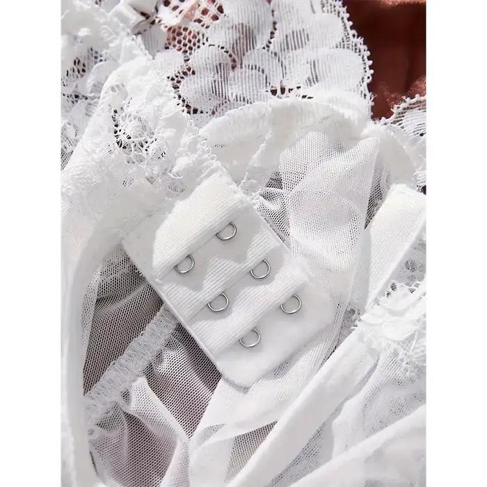 Chemise de nuit en Tulle blanc Transparent