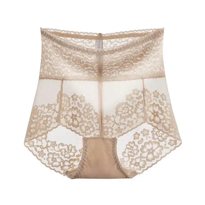 Culotte en dentelle taille haute pour femme
