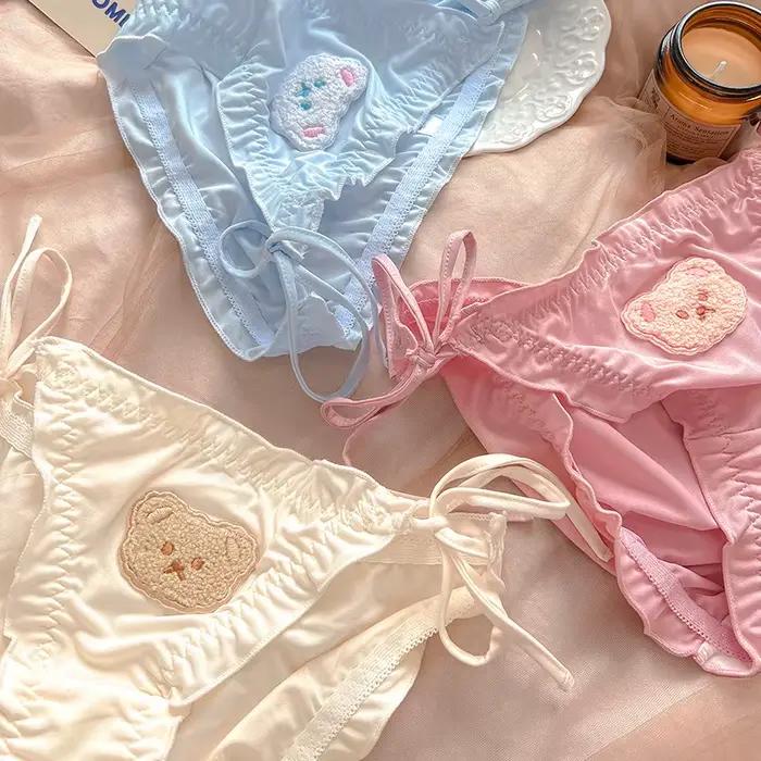 Injpanties de lait brodés d'ours de dessin animé pour femmes