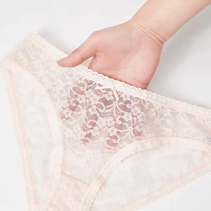 1 pièces culottes pour femmes Sexy dentelle transparente femme slips Low-rIse caleçons pour dames intimes sous-vêtements