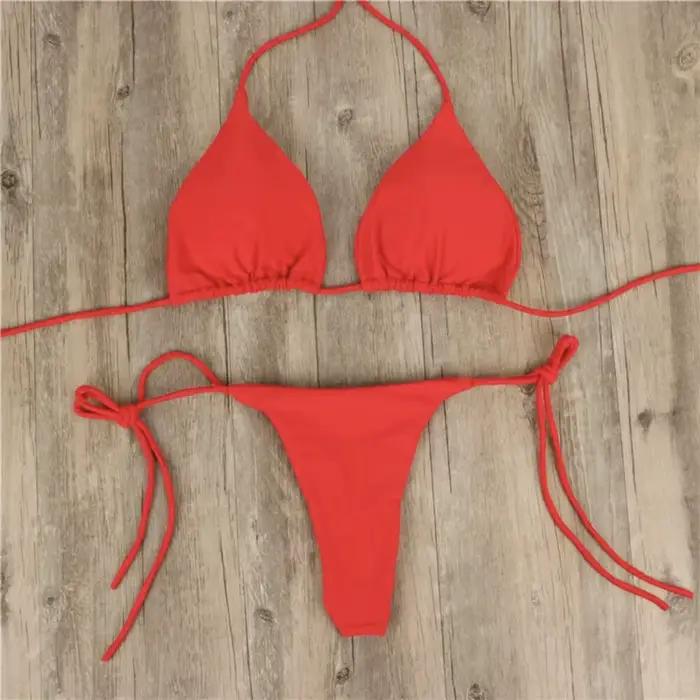 Maillot de bain d'été sexy pour femme, ensemble bikini push-up rembourré, string, deux pièces, tenue de plage, maillot de bain féminin sexy