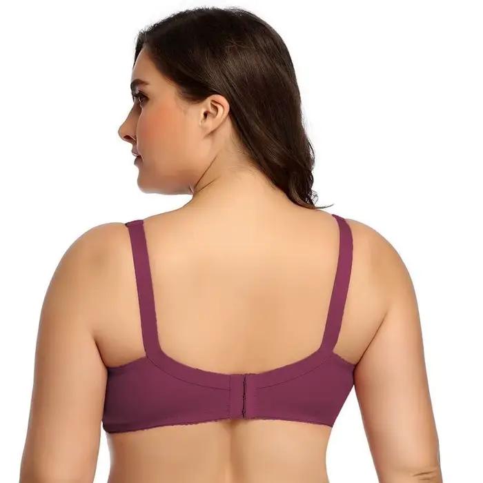 Beauwear-Soutien-gorge uni de grande taille avec fil pour femme