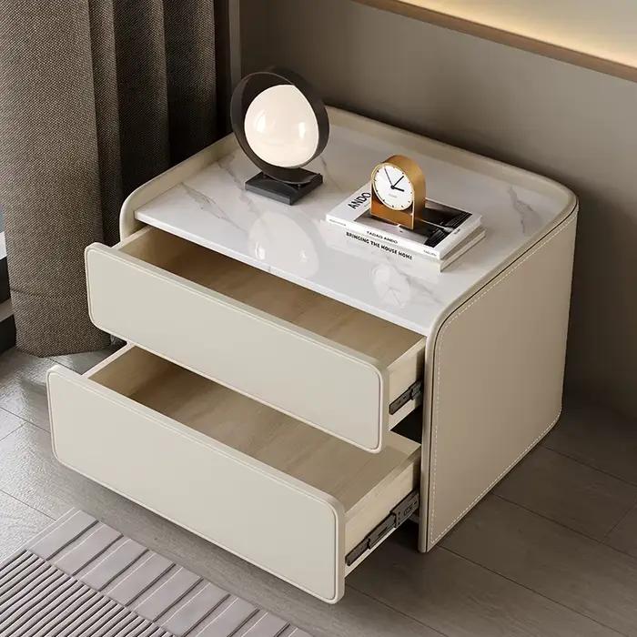 Table de chevet tendance avec tiroirs, esthétique nordique, table de chevet moderne de luxe, gain de place, mesita de noche, meubles de chambre à coucher