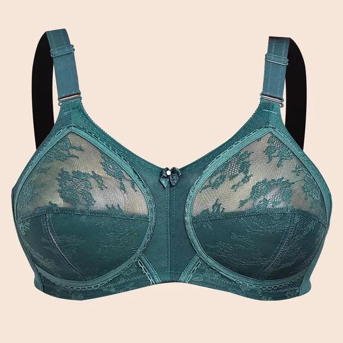 Soutien-gorge Ultra fin pleine tasse grande taille BCDEFG sans fil Sexy dentelle transparent Demi soutien-gorge pour femmes grande taille soutien confortable