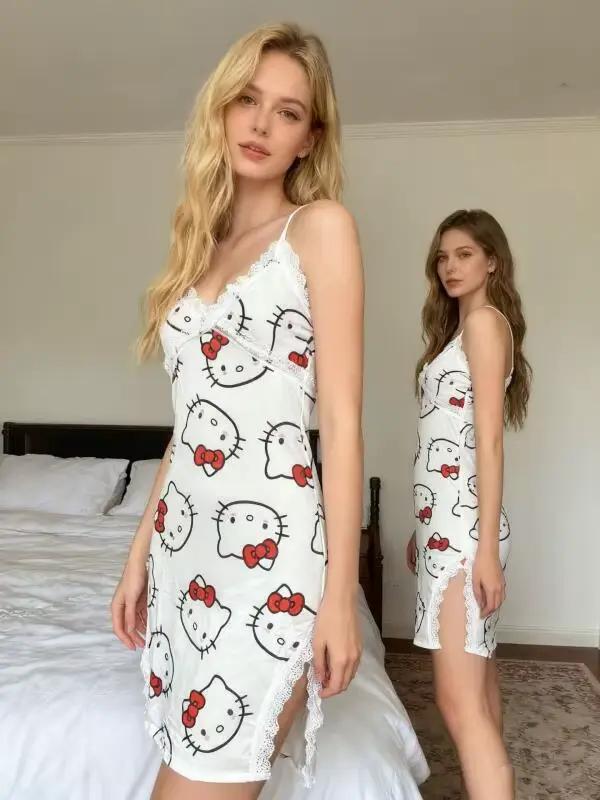 Pyjama Robe de Nuit Hello Kitty Nouveauté – Style Doux
