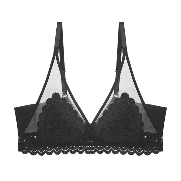 Ensemble de soutien-gorge triangle en dentelle style français pour femme