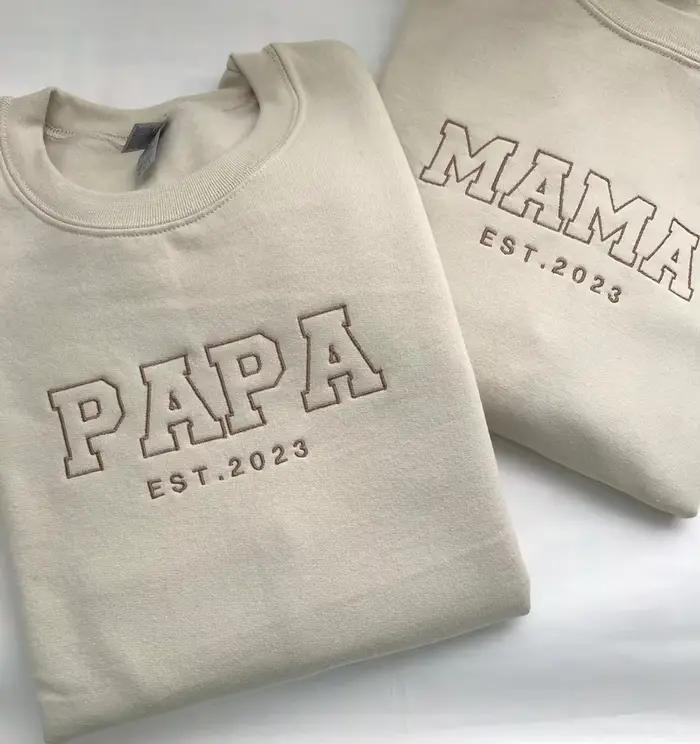 Sweat-shirt PAPA personnalisé, sweat-shirt papa brodé, sweat-shirt à manches personnalisé, pour lui, cadeau pour papa, cadeau pour grand-père