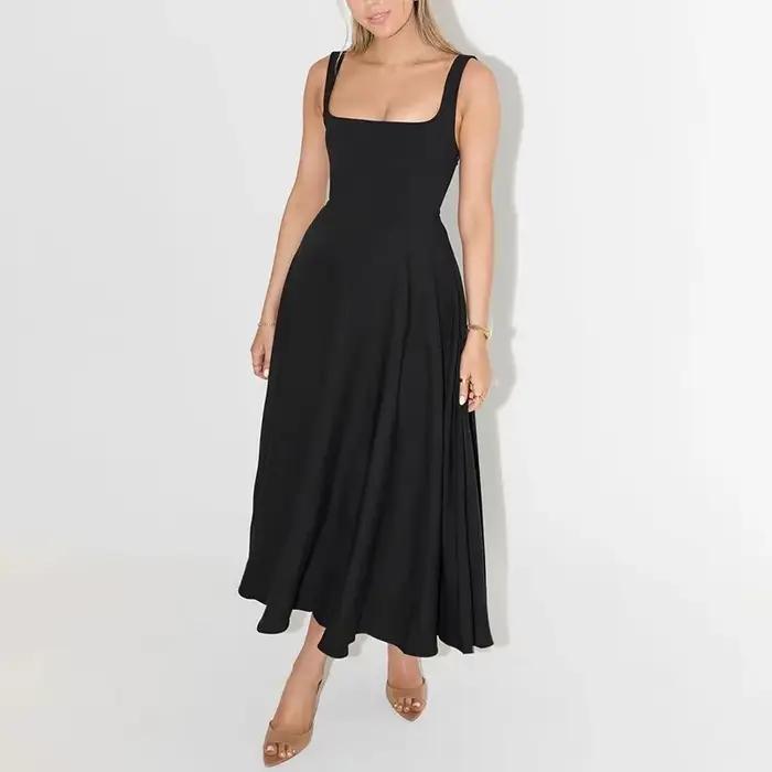 Mode Chic femmes élégant Sexy soirée boîte de nuit tenues de fête sans manches taille haute robe longue T-Shirts sur mesure