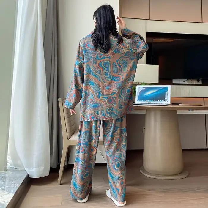 Pyjama Deux Pièces en Pur Coton pour Femme