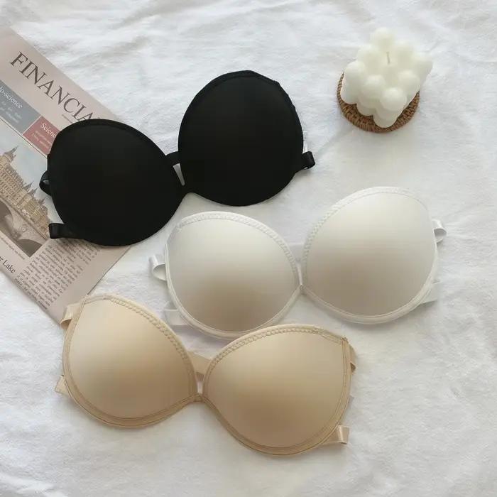 Sous-vêtements invisibles Soutien-gorge sans bretelles pour petits seins pour les filles à tirer ensemble pour montrer un grand soutien-gorge