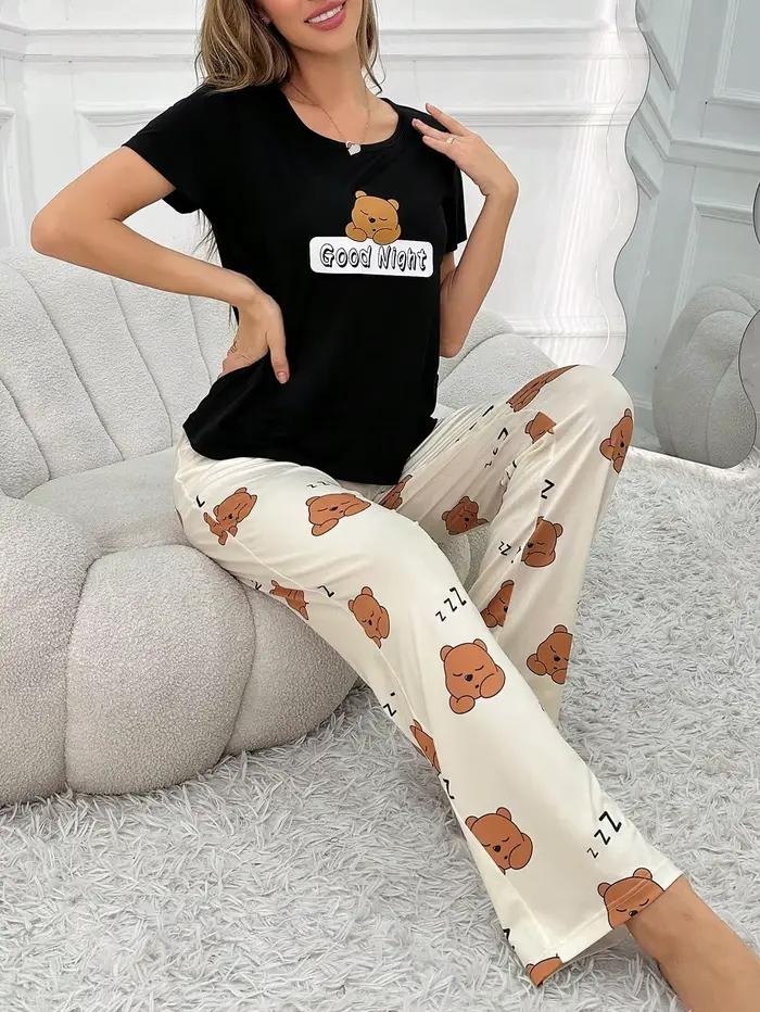 Ensemble 2 pièces de pyjama quatre saisons pour femmes