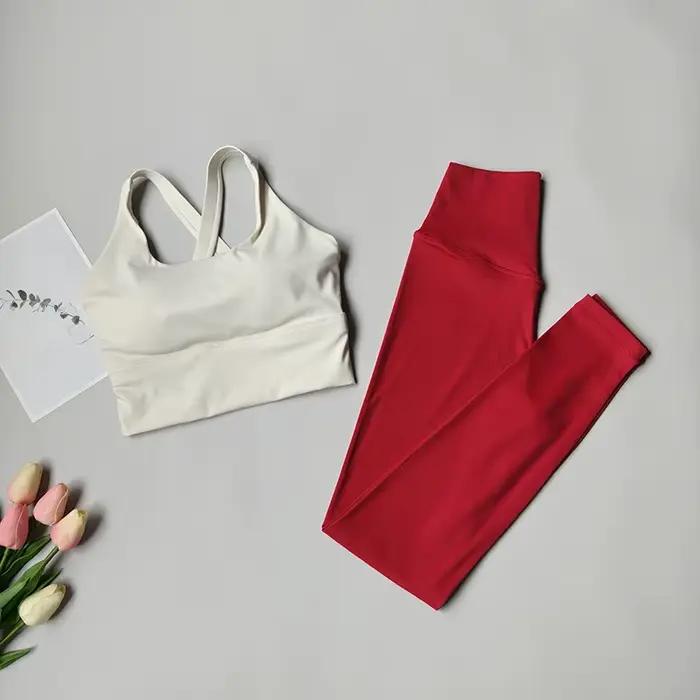 Ensemble de yoga et Pilates pour femme, leggings taille haute, brassière sans manches, sensation de seconde peau, vêtements de sport pour yoga et entraînement, occasions spéciales