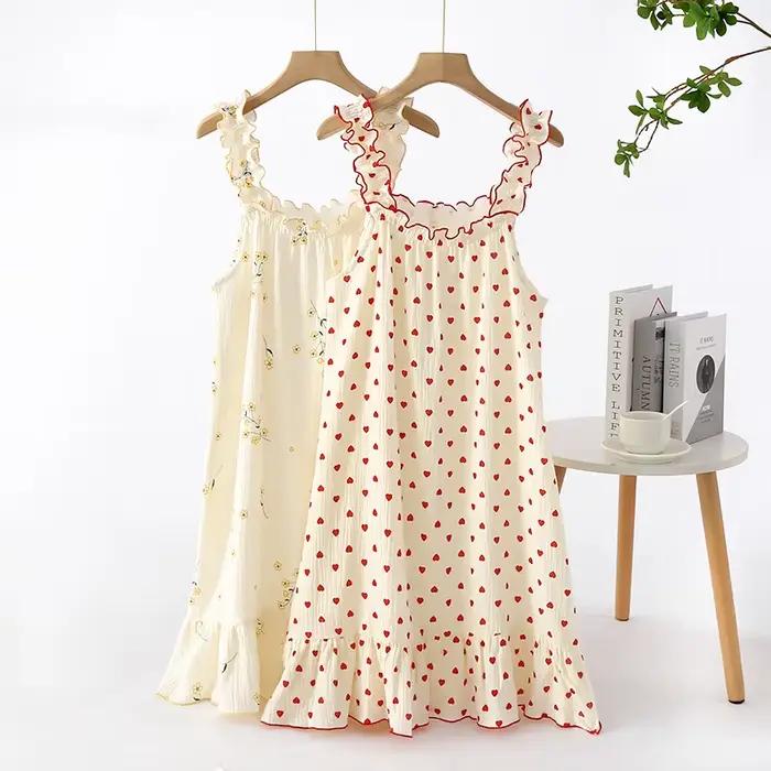 Chemise de nuit en pansement 100% coton pour femme