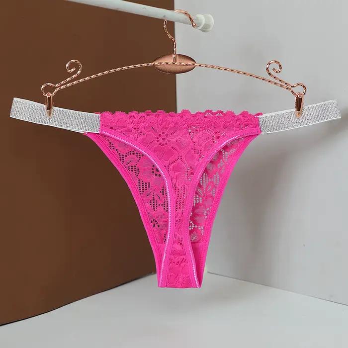 Sous-vêtements pour femmes string femmes taille moyenne Sexy couleur unie dentelle string pêche culotte string culotte нижнее бельё жokubе