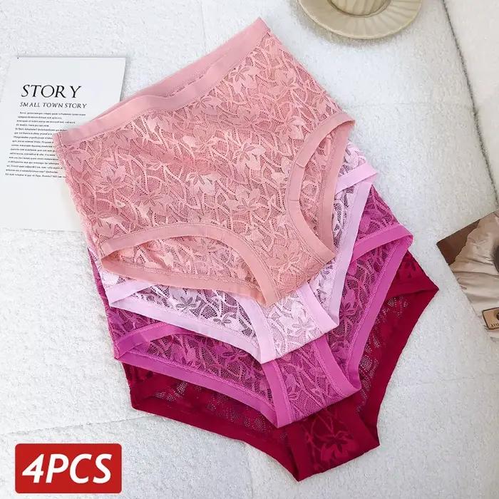 FINETOO Ensemble de 4 lingerie sexy transparente en dentelle pour l'été