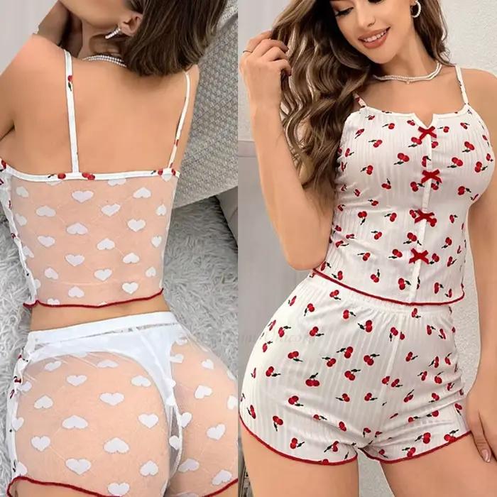 Ensemble pyjama 2 pièces Sexy pour femmes