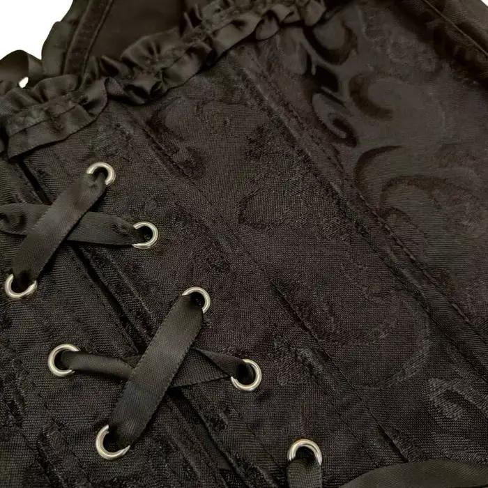 Corset noir jacquard pour femme