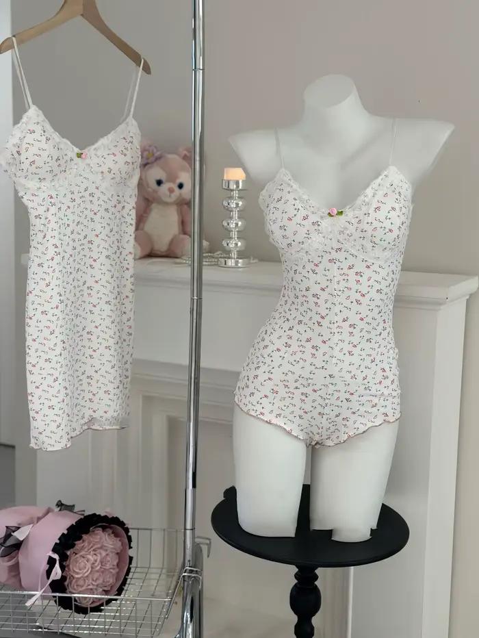 Combinaison sexy pour femme à imprimé floral