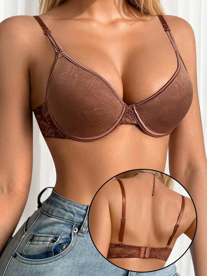 Soutien-gorge en dentelle marron pour femmes
