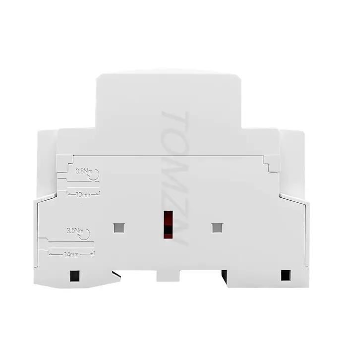Contacteur monophasé sur rail DIN TOMZN 63A – Commande : AC/DC 24V/110V/230V, Principal : 230V AC, Contacts : 2NO2NC ou 1NO1NC