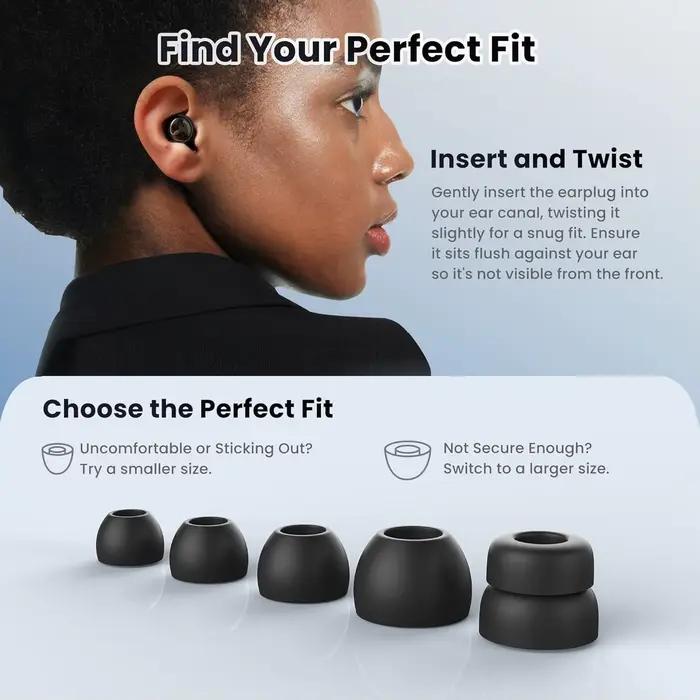 Eayburst Bouchons d'oreille en silicone pour dormir Cancelage du bruit Protection auditive Bouchon d'oreille réutilisable pour le sommeil Focus Concerts WorkStudy