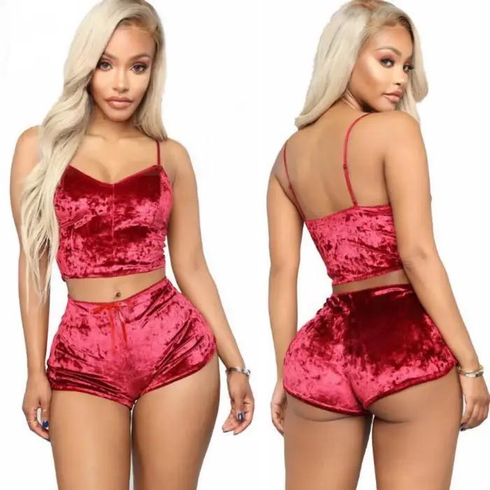 Ensemble de pyjama à bretelles sexy pour femmes