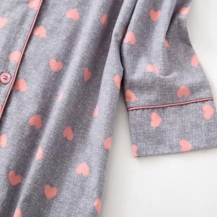 Chemise de nuit boutonnée en coton pour femme