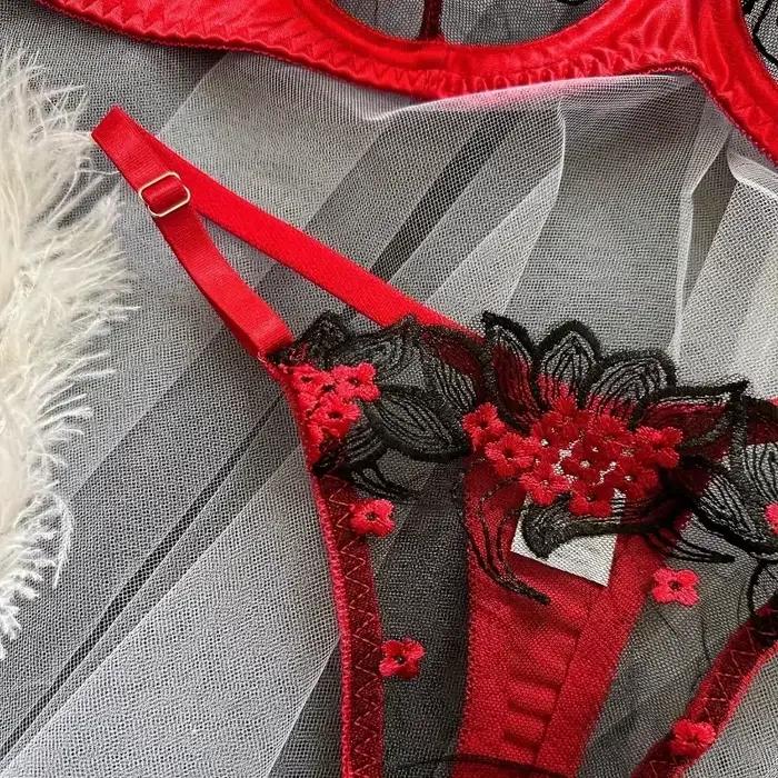 Ensemble de soutien-gorge en dentelle florale