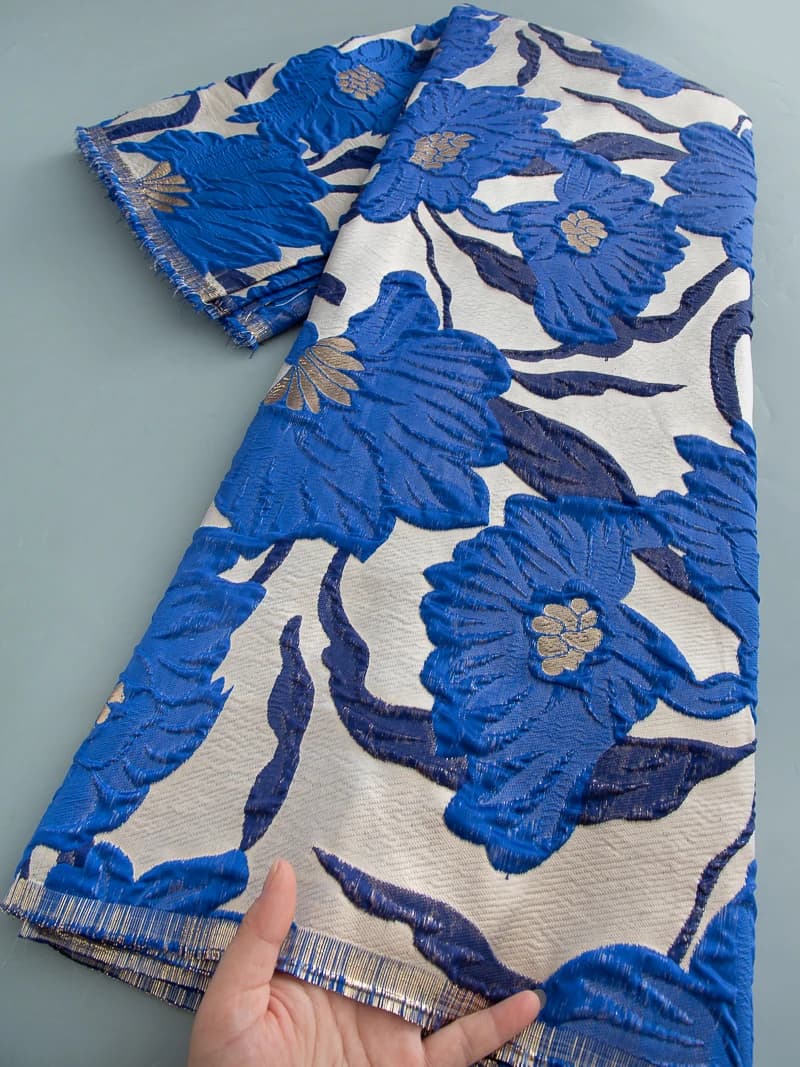Nouveau tissu nigérian en dentelle brocart 2025, haute qualité, 5 mètres, dorure, tissu africain en 