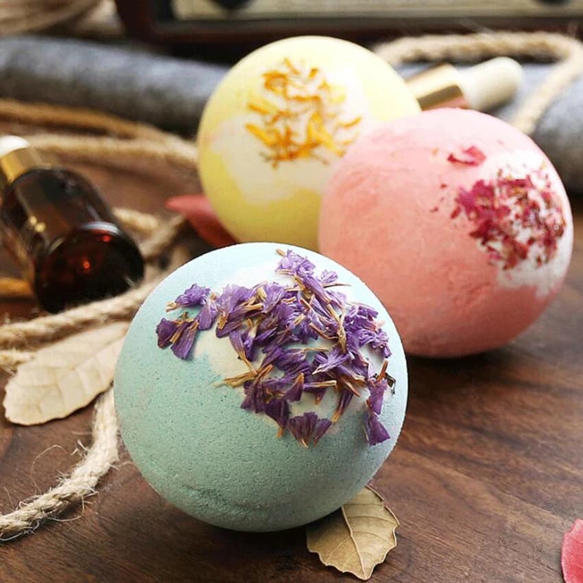 Boule de sels de bain à l'huile essentielle, nettoyage du corps, exfoliant, hydratant, boules à bull