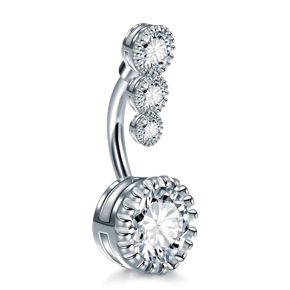 Anneaux de Nombril en Acier, Boule d'Ombligo, Barres de Nombril en Clip, Bijoux de Corps, 1 Pièce