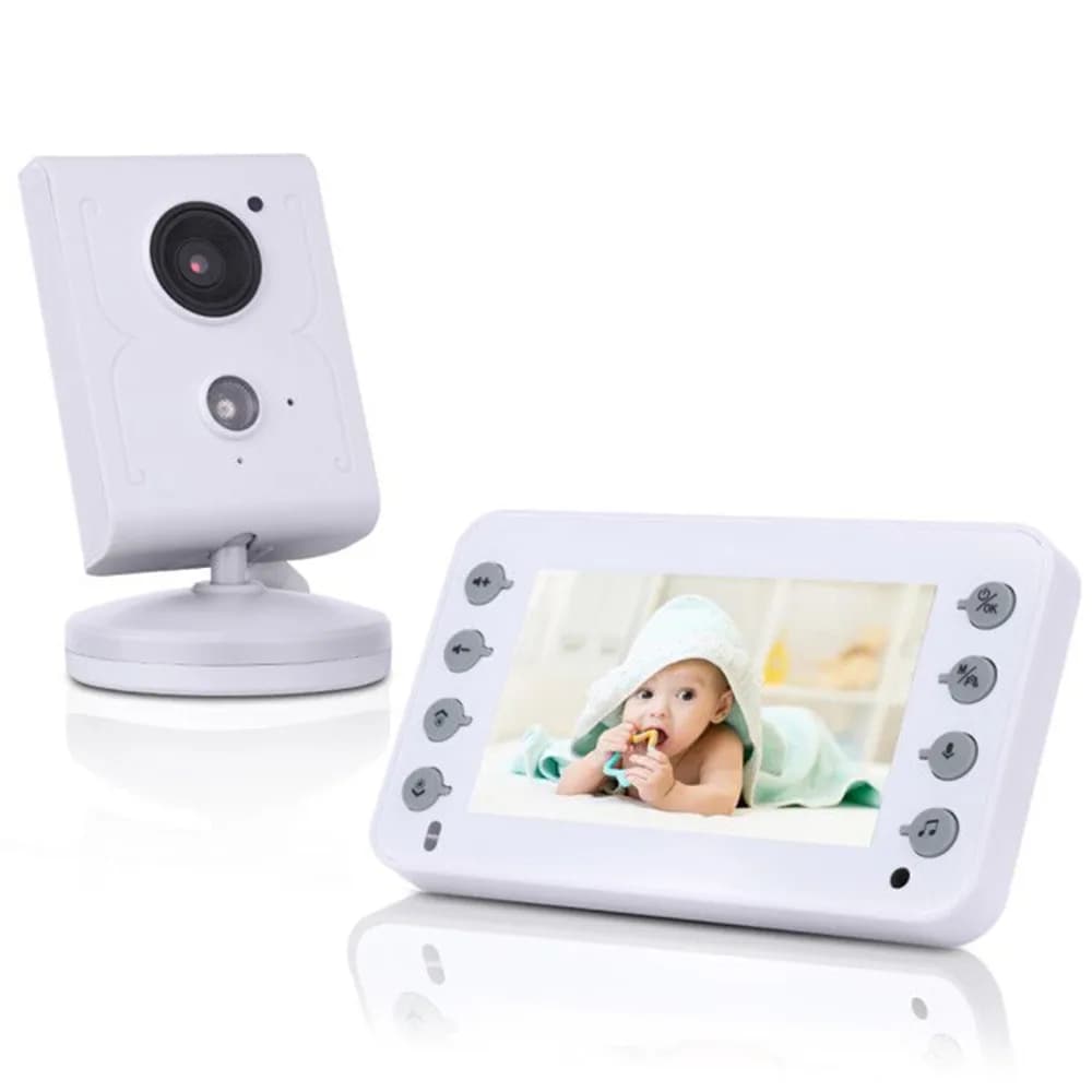 Interphone de surveillance vidéo 4,3 pouces avec vision nocturne et affichage de la température, cam