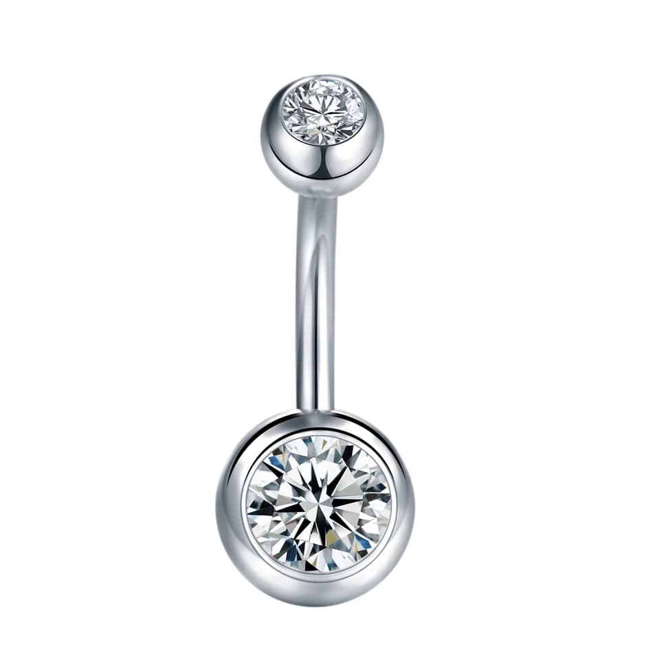 Anneau de nombril en acier CZ pour femme, piercing au nombril, générateur d'oreille, bijoux de corps