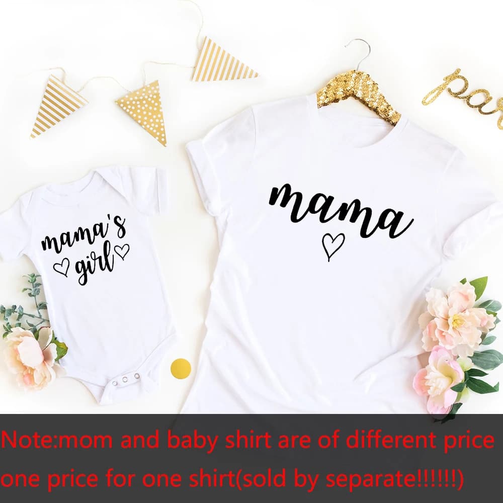 Maman et moi chemises maman maman fille correspondant T-Shirts maman et moi tenues mère fille chemis