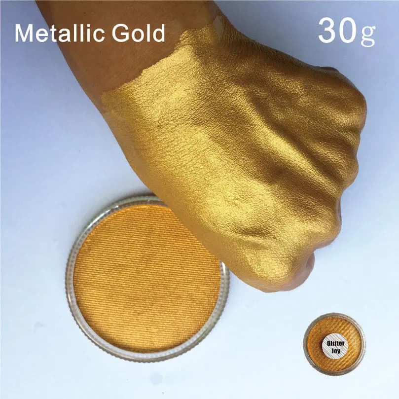 Pigment de peinture métallique doré à base d'eau pour le visage et le corps, 30 g/pièce, excellent u