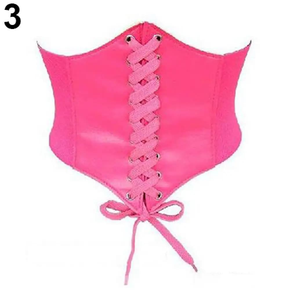 Sexy Vintage Waspie Corset femmes ceinture en cuir large à lacets taille ceinture Shapewear Corset c