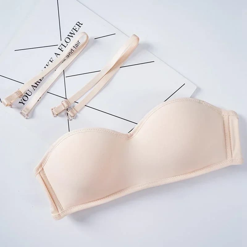 Soutien-gorge invisible sans bretelles pour femme, bralette, bonnet 1/2, sous-vêtements, sans coutur