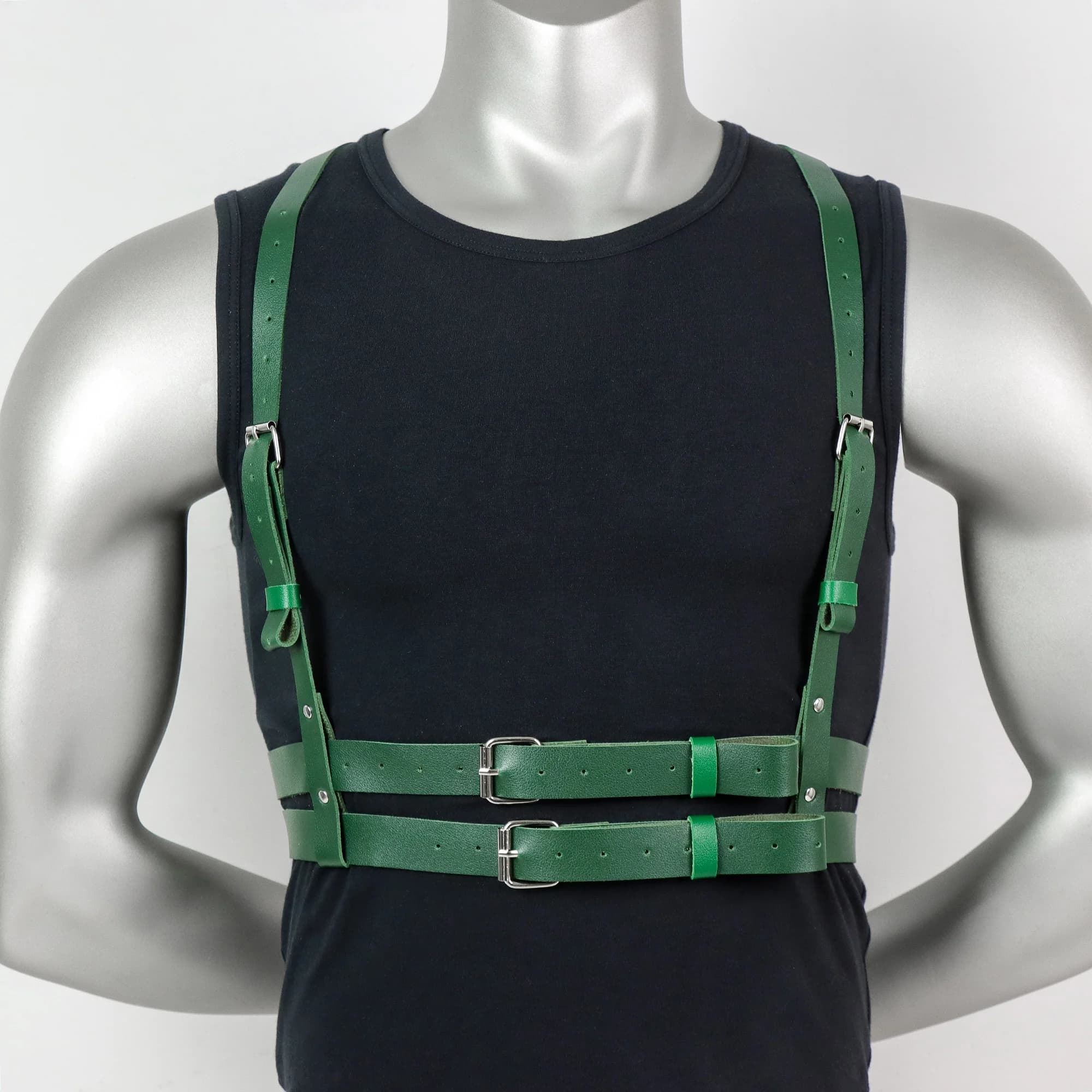 Harnais de poitrine en PU pour homme - Accessoire de superposition idéal pour les tenues de boîte de
