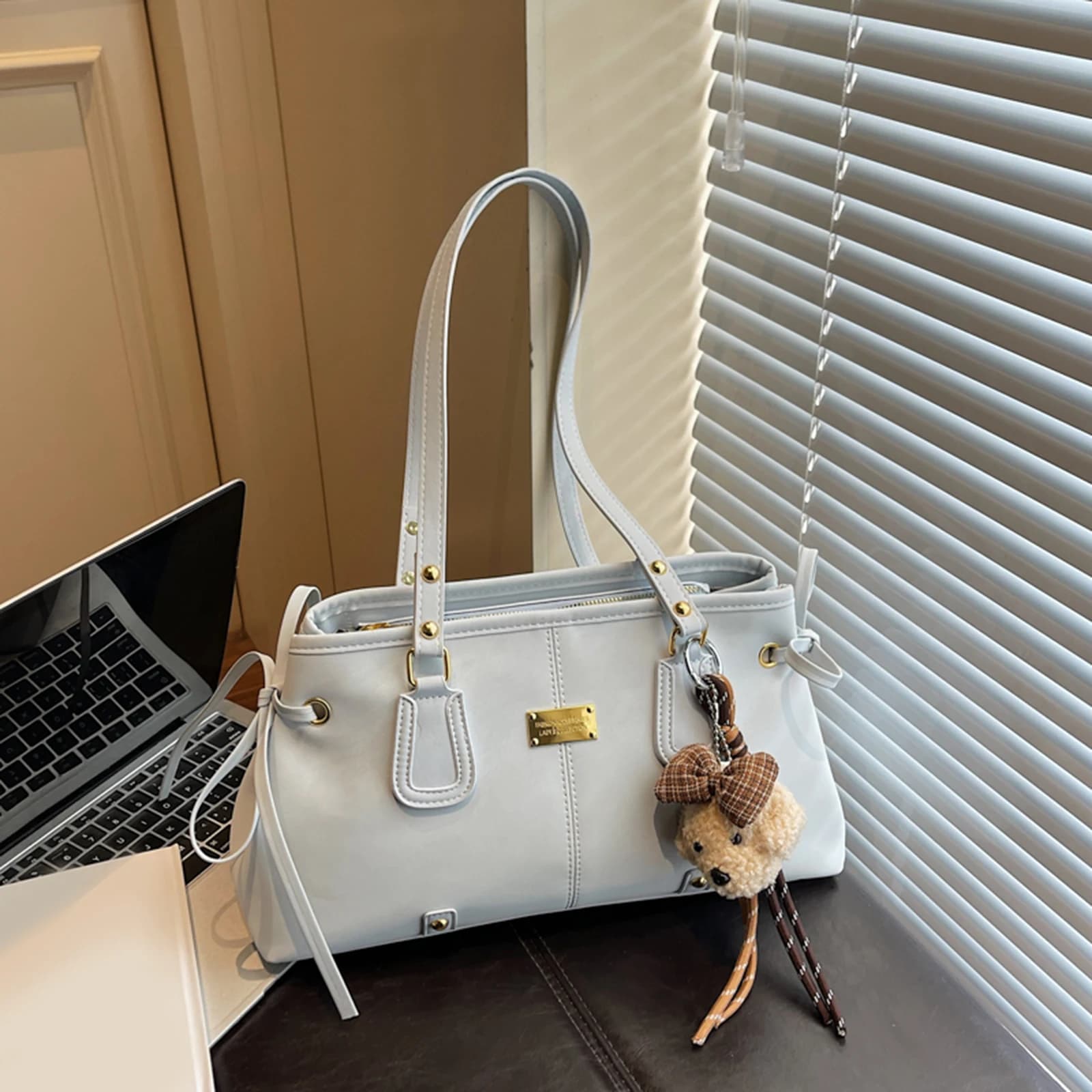 Sac à bandoulière tendance en cuir PU, sac sous le bras élégant, fourre-tout de travail grande capac