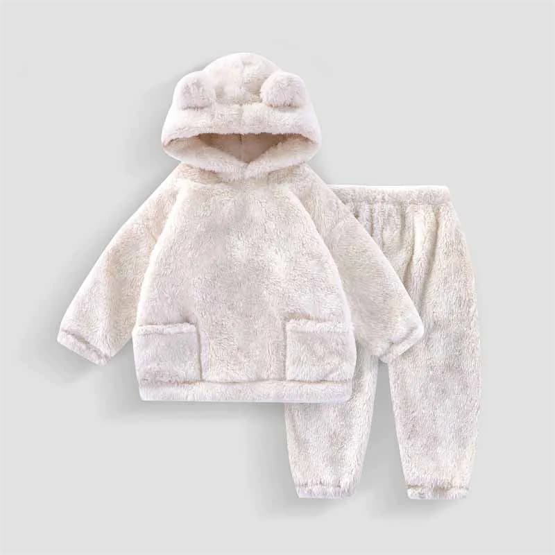 Ensemble pyjama en molleton pour garçons et filles, 2 pièces, haut à manches longues et pantalon, te