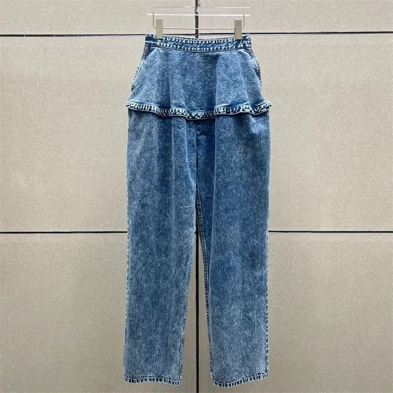 Jean femme nouveau pantalon femme délavé rétro pour l'été 2025 y2k pantalon droit en pur coton taill