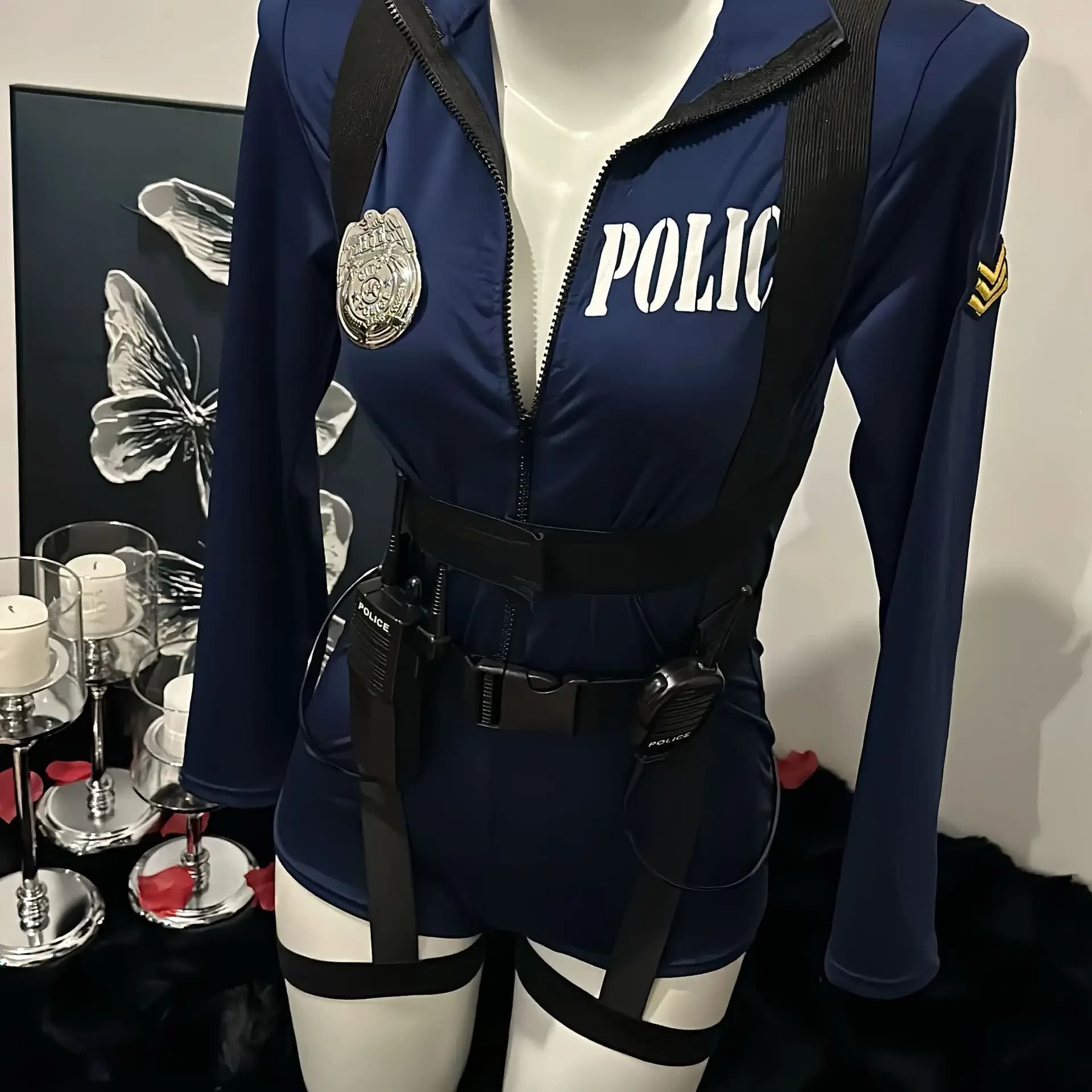Halloween Sexy flic Cosplay érotique Lingerie policière Costume uniforme de Police femmes combinaiso