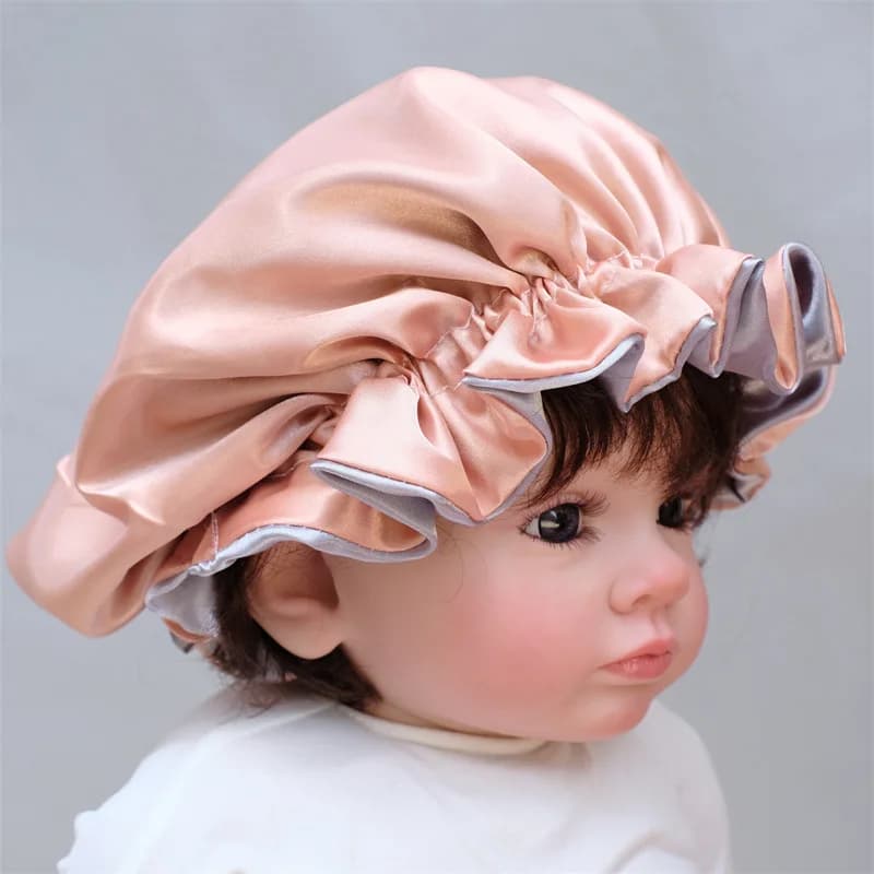 Double couche grand nœud papillon sommeil nuit casquette Satin cheveux protéger chapeau bébé filles 