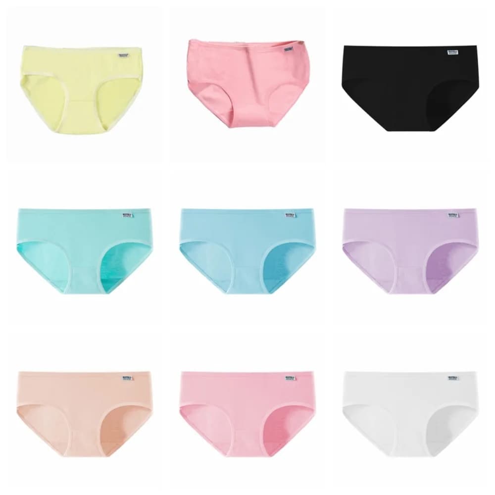 6 pièces respirant couleur bonbon Simple culottes respirant sous-vêtements femmes Lingerie taille mo
