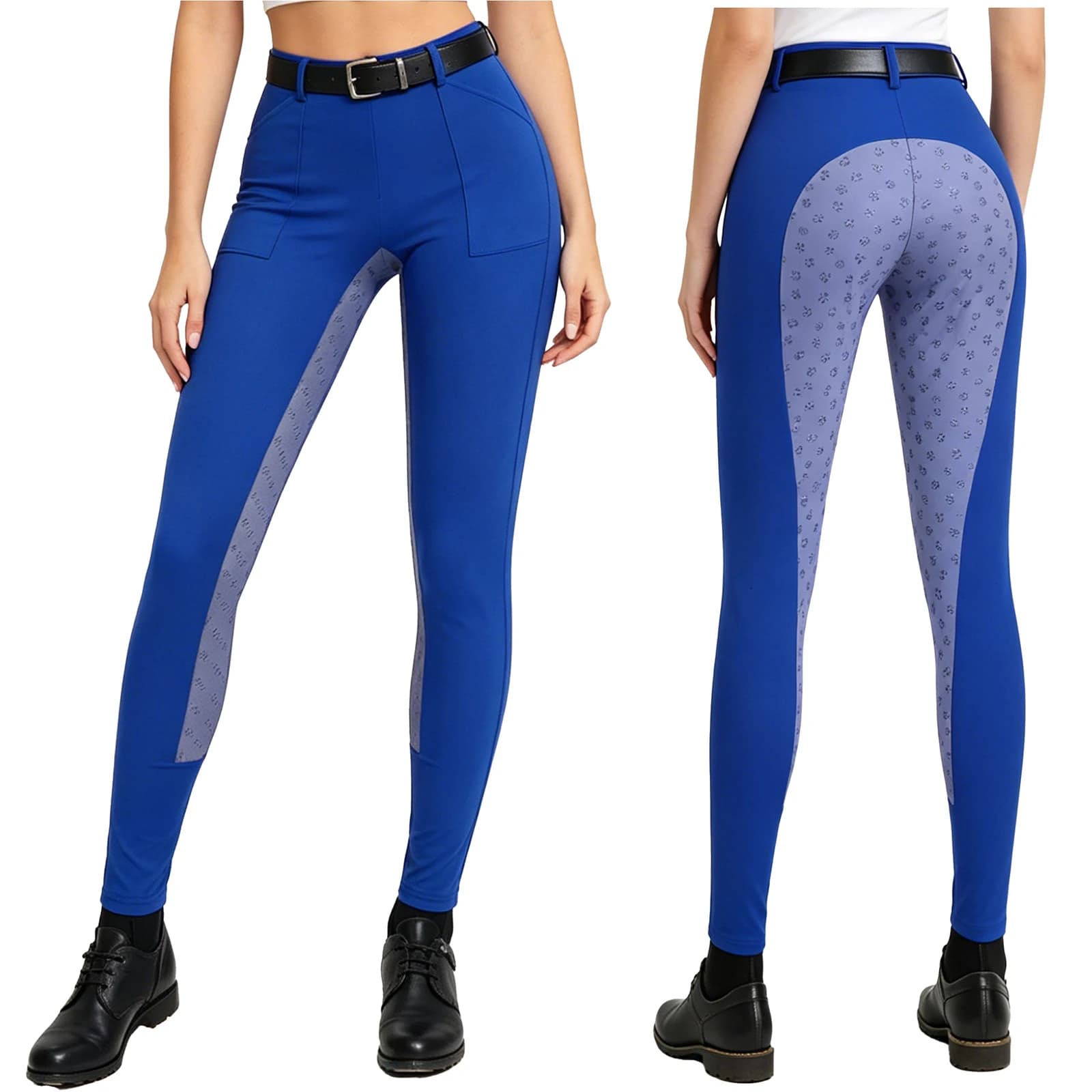 Leggings d'équitation pour femmes avec patch en silicone intégral, pantalons d'équitation, culottes 