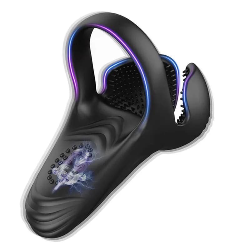 Anneau pénien vibrant anneau de pénis chauffant réglable vibrateur avec stimulateur de testicule et 